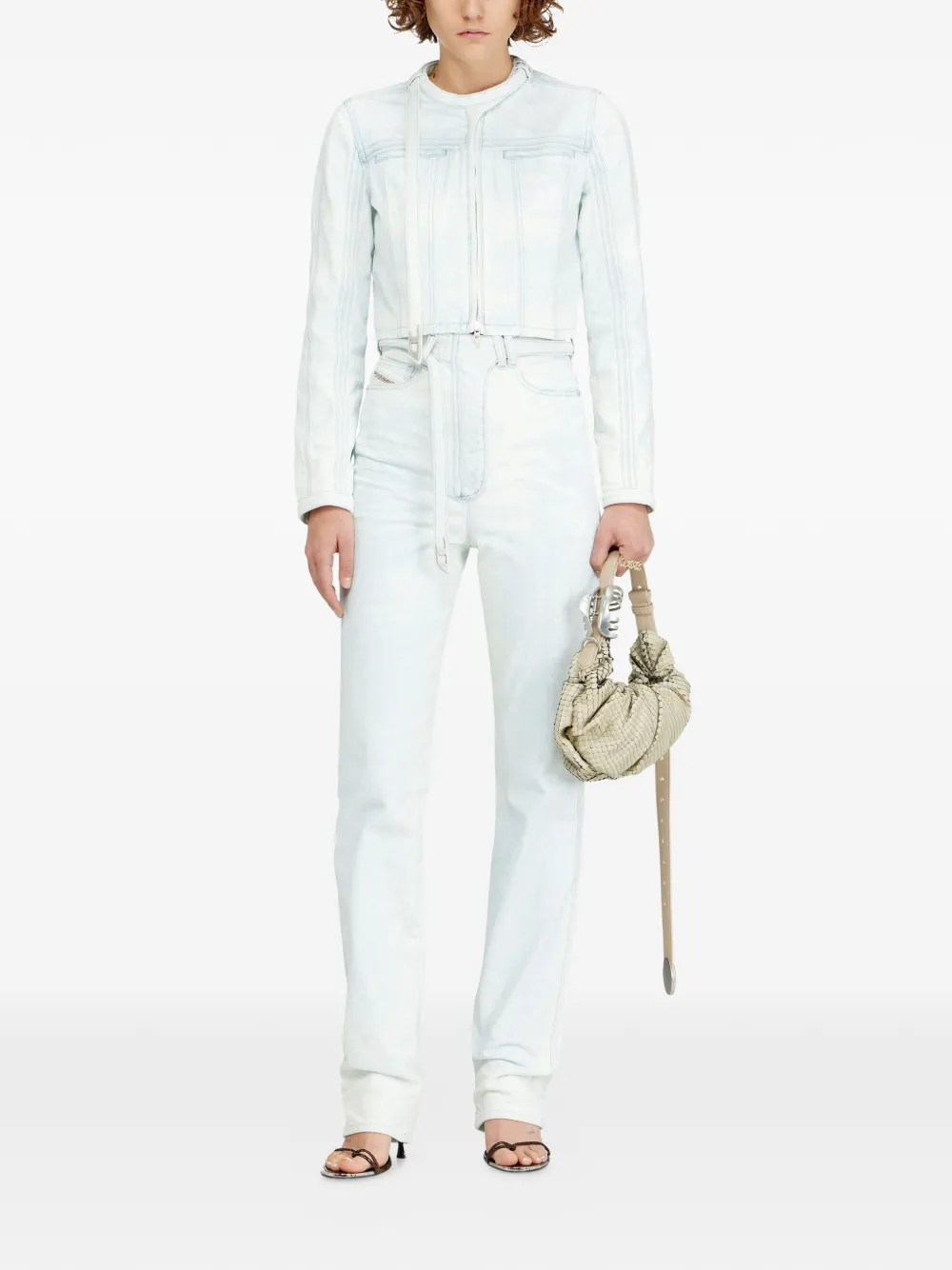 Diesel Denim jack met rits Blauw