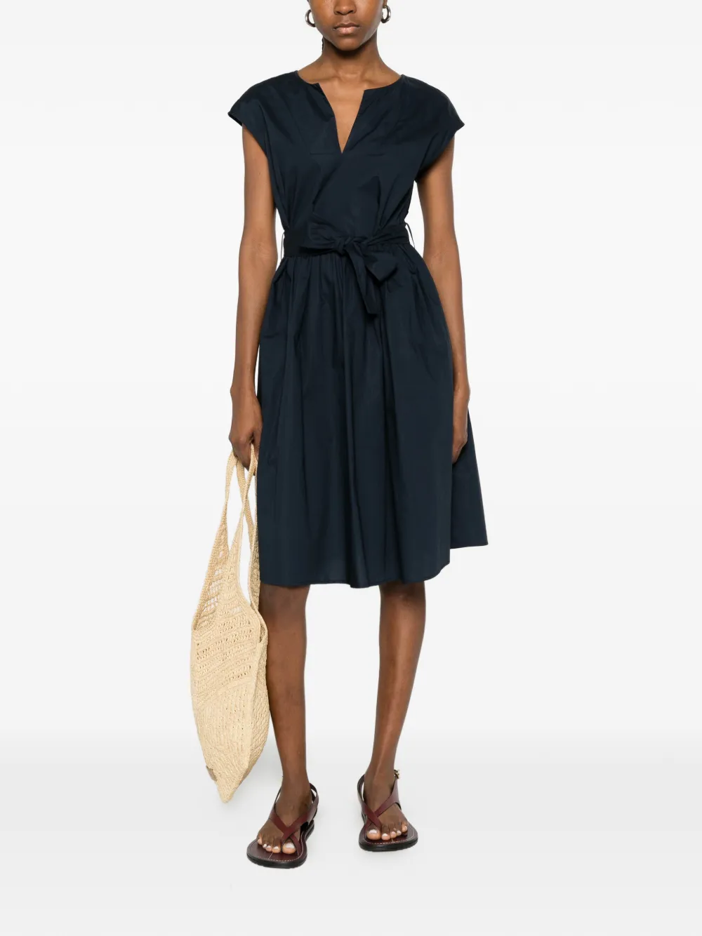 Woolrich Midi-jurk met V-hals Blauw