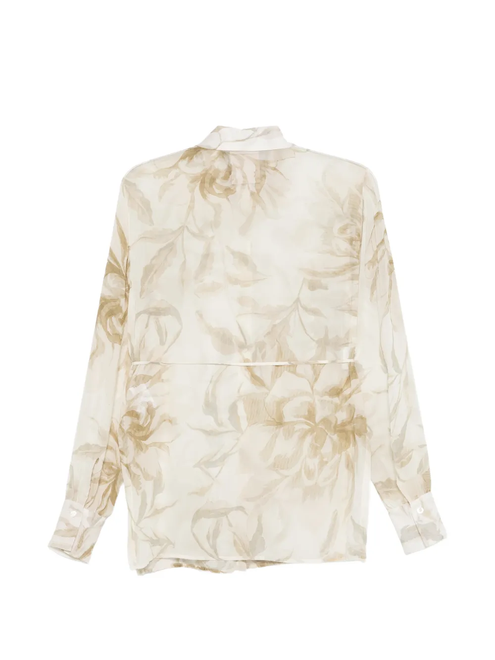 Semicouture Blouse met gestrikte taille en bloemenprint Beige
