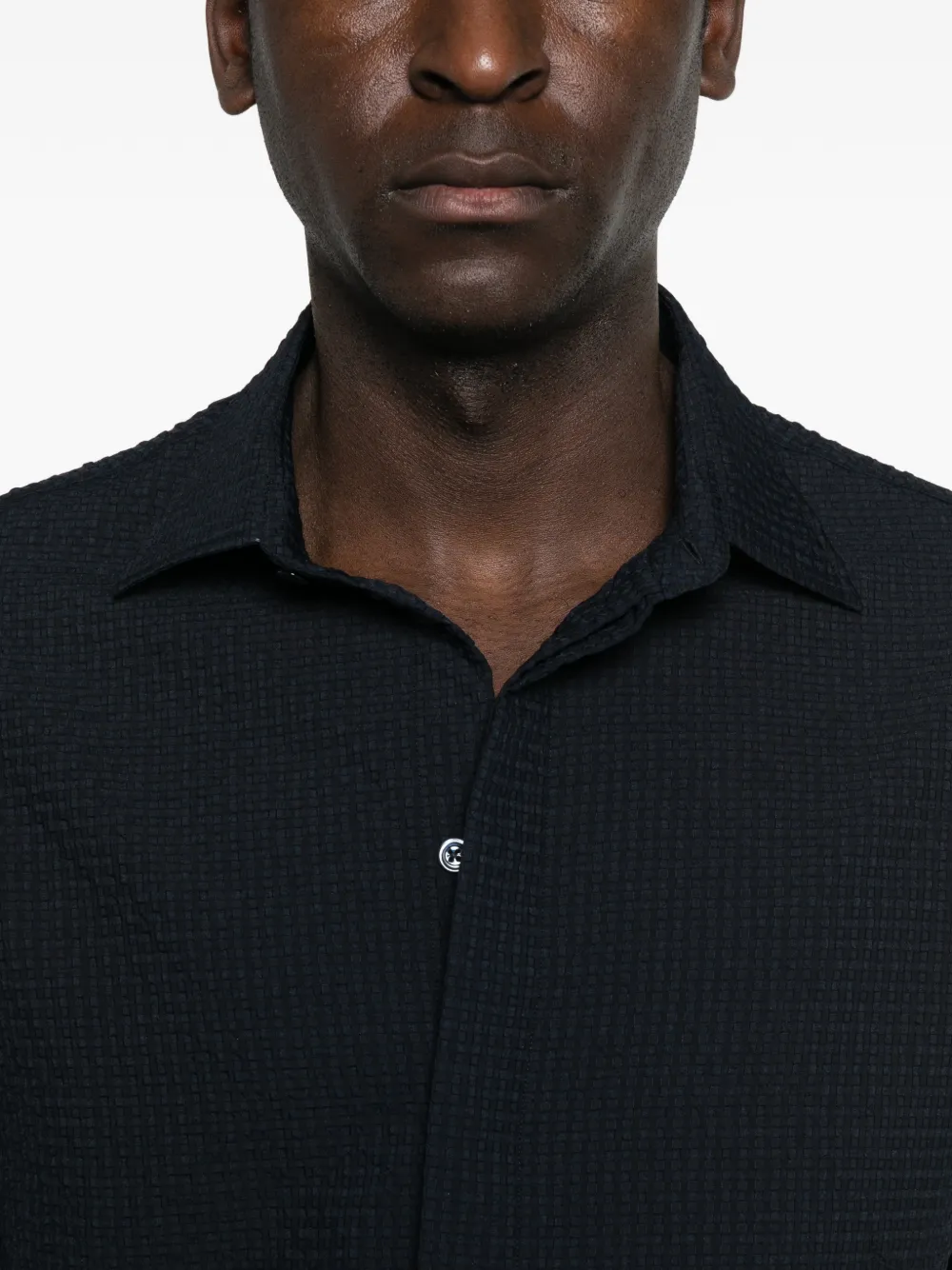 Emporio Armani Overhemd met korte mouwen Blauw