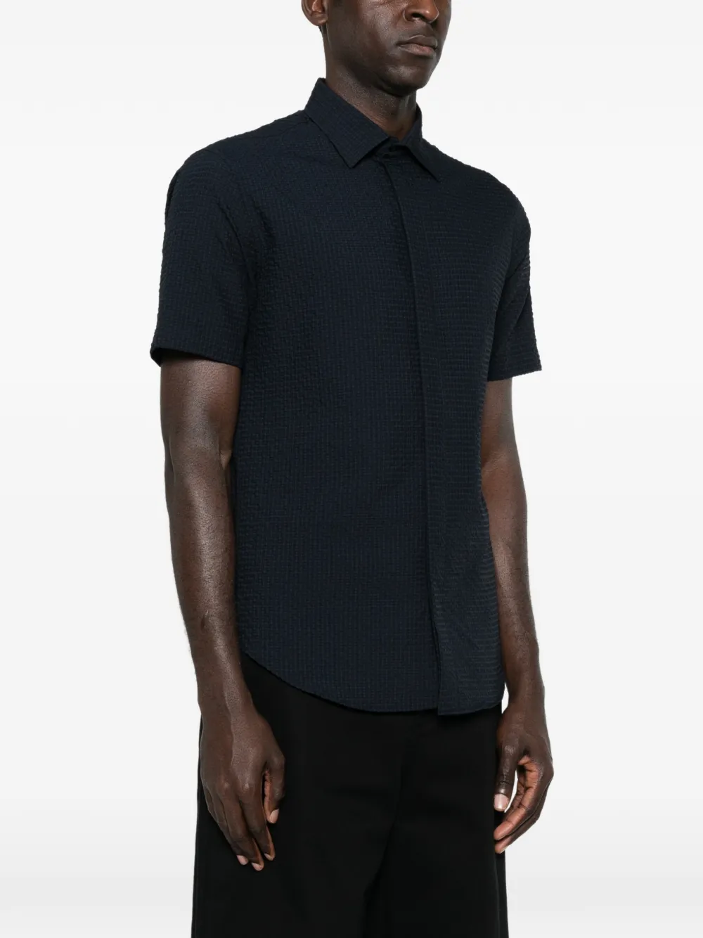 Emporio Armani Overhemd met korte mouwen Blauw