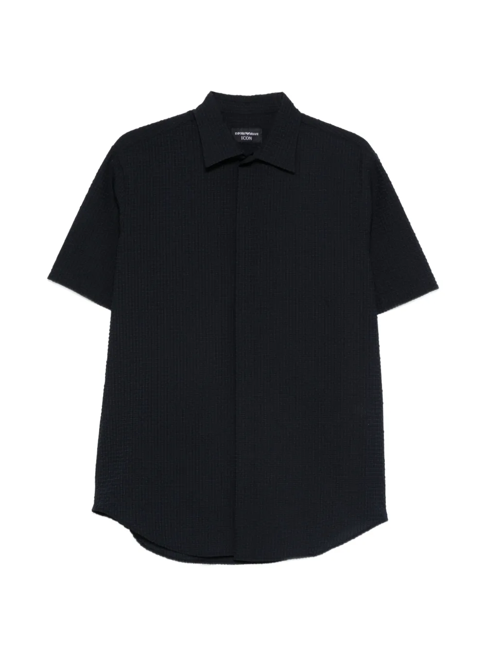 Emporio Armani textured short-sleeve shirt - Blu