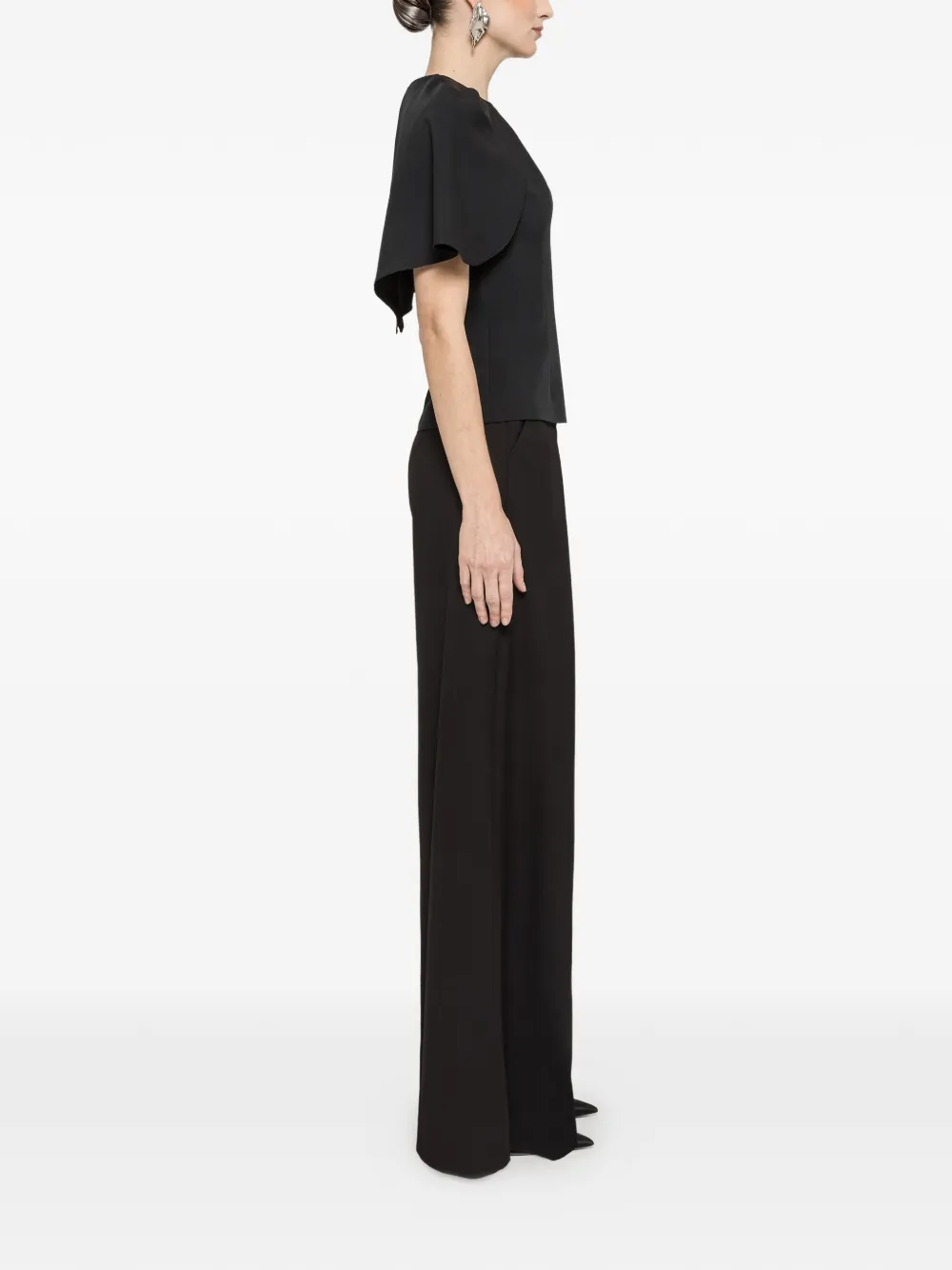  Nissa Cape Design Blouse - Black 