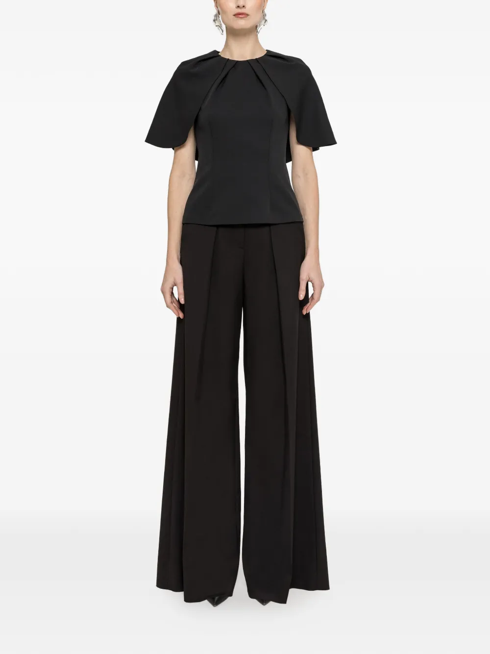  Nissa Cape Design Blouse - Black 