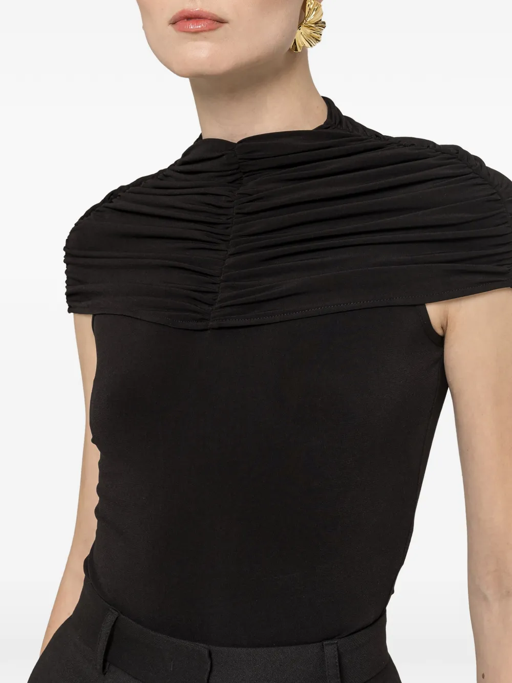 NISSA Body met ruches detail Zwart