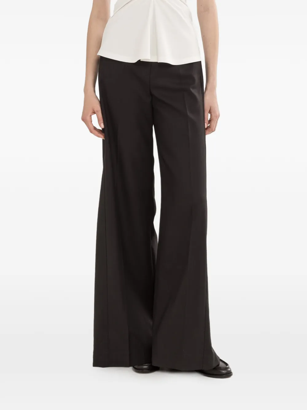 NISSA wide-leg linen trousers - Nero