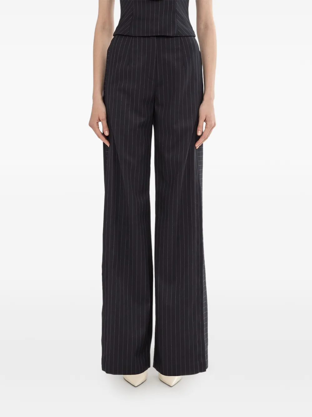 NISSA high-rise pinstripe trousers - Blu