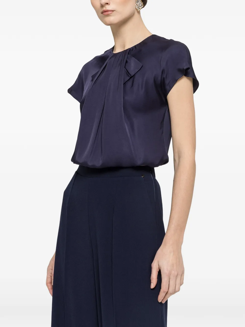 NISSA pleat blouse - Blu