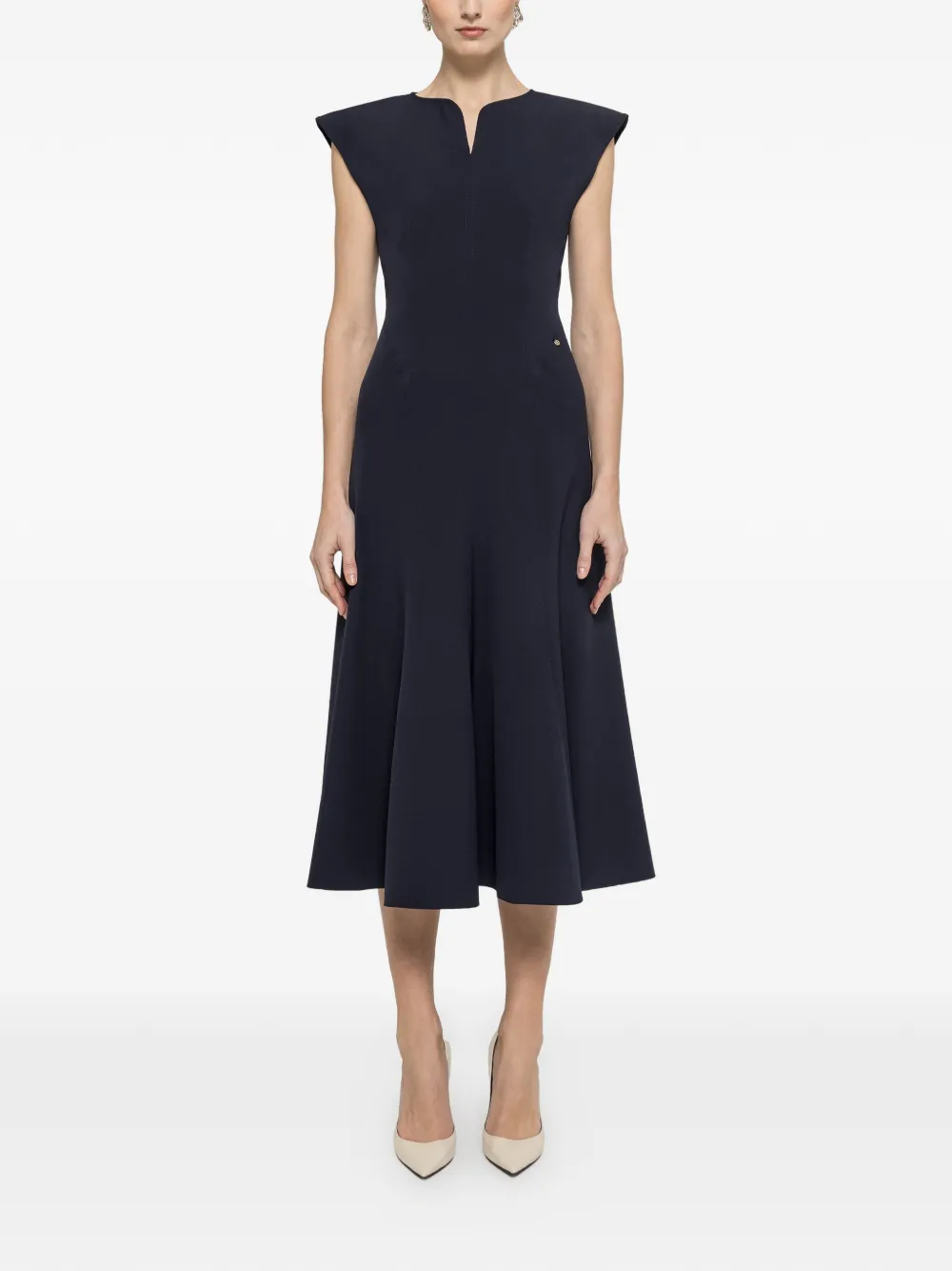 NISSA A-line midi dress - Blu