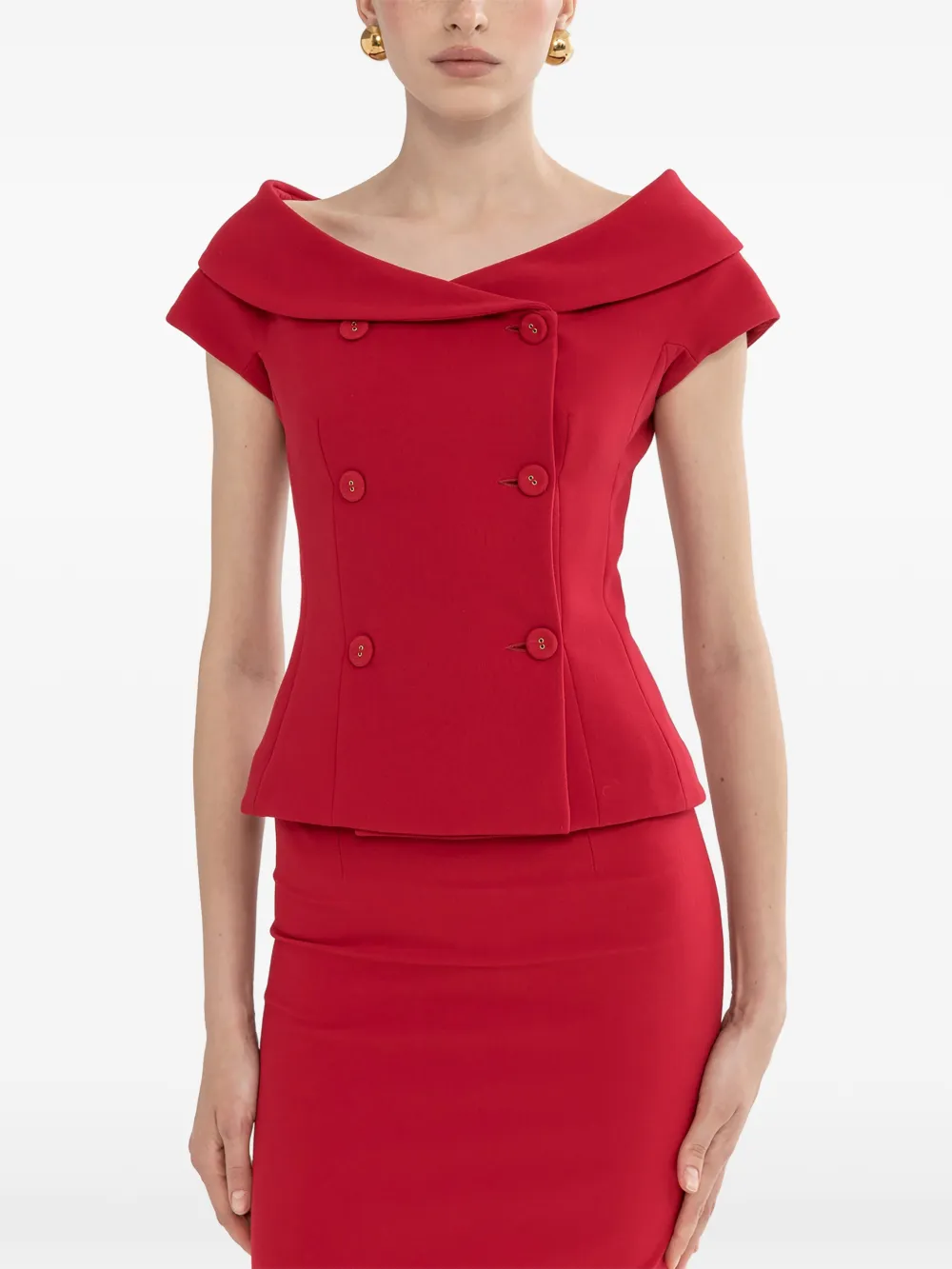 NISSA High waist kokerrok Rood
