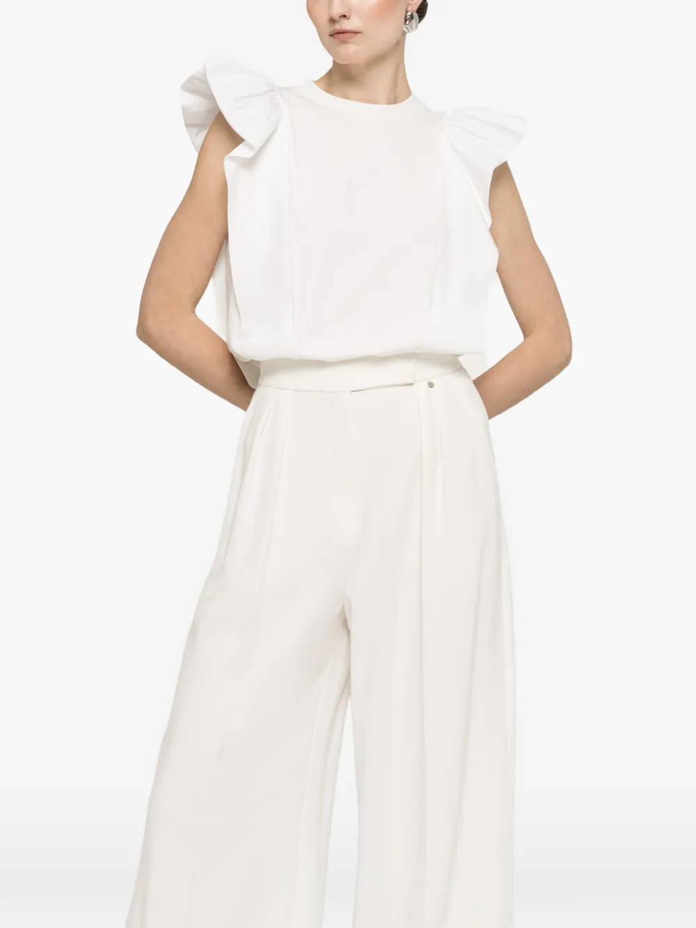 NISSA ruffled top - Bianco