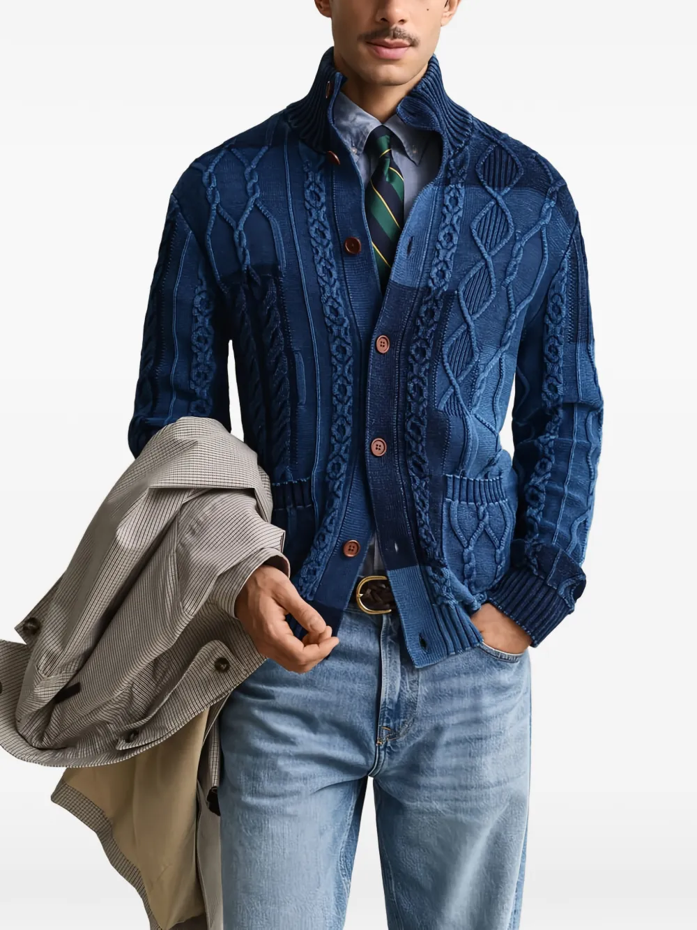  Gant Cardigan Con Design Patchwork - Blu 