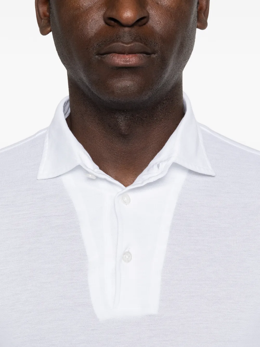 Barba Poloshirt met lange mouwen Wit