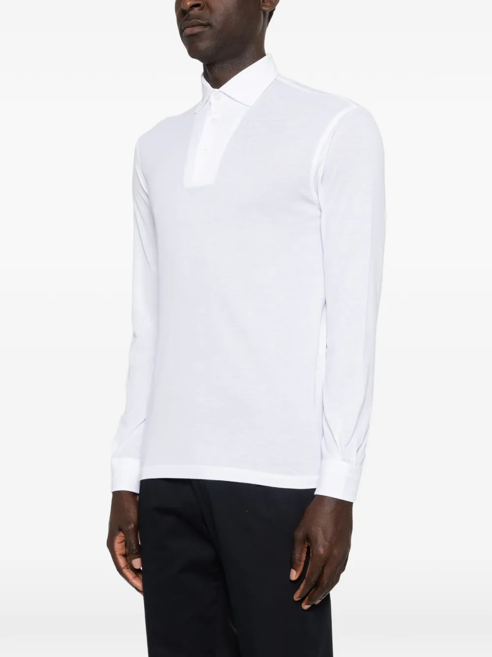 Barba Poloshirt met lange mouwen Wit