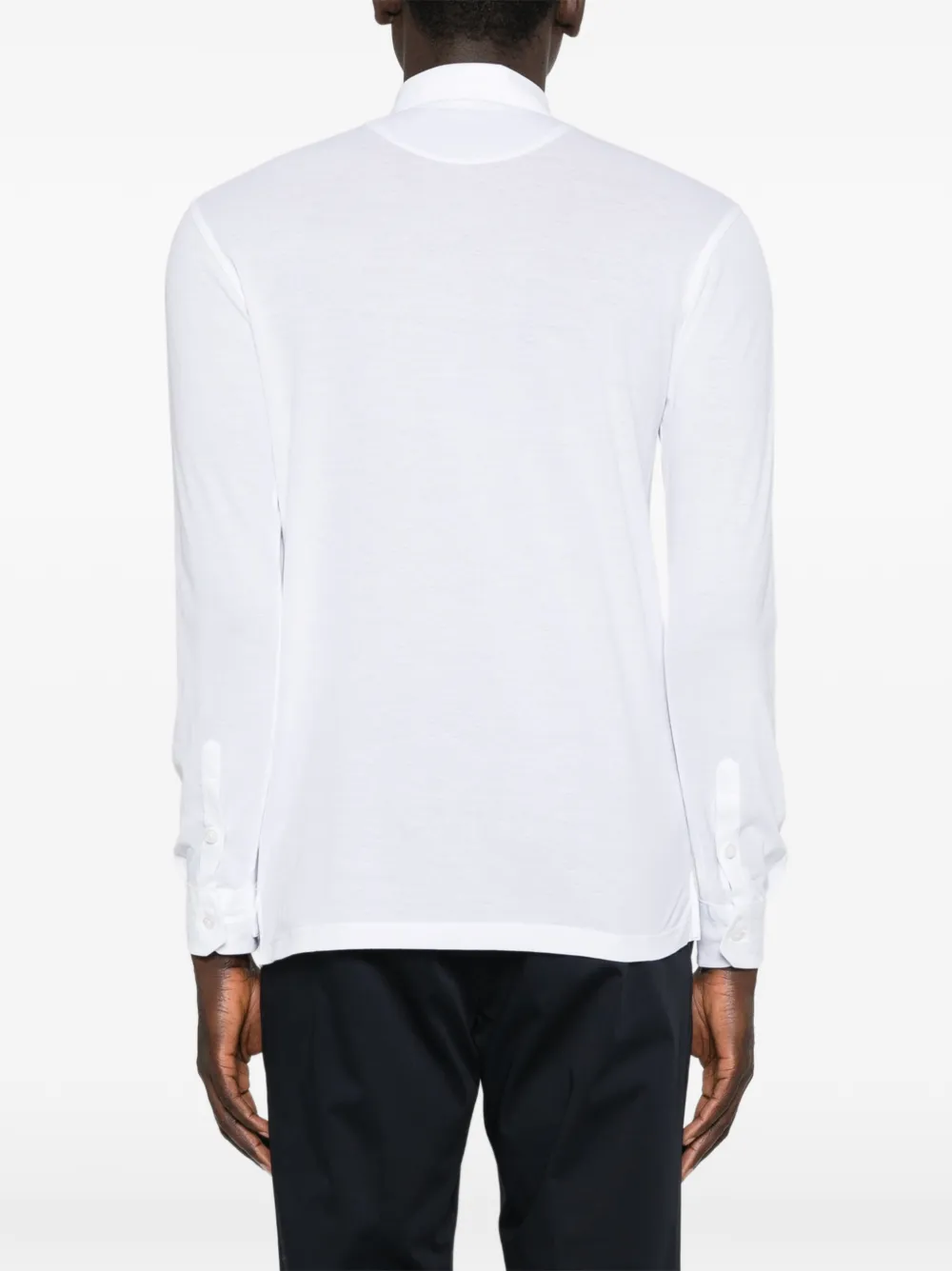 Barba Poloshirt met lange mouwen Wit