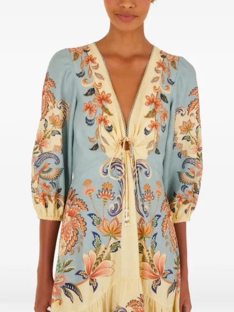FARM Rio vestido con motivo floral y cuello en V