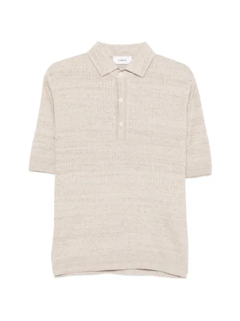 Lardini ribbad pikétröja med knäppning