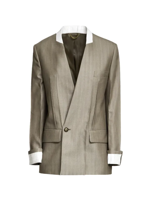 Victoria Beckham V-neck Blazer in Neutrals