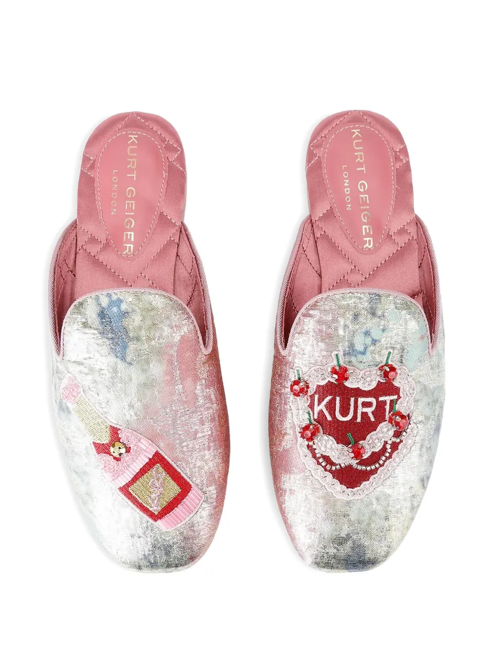 Kurt Geiger London Muiltjes met logodetail Zilver