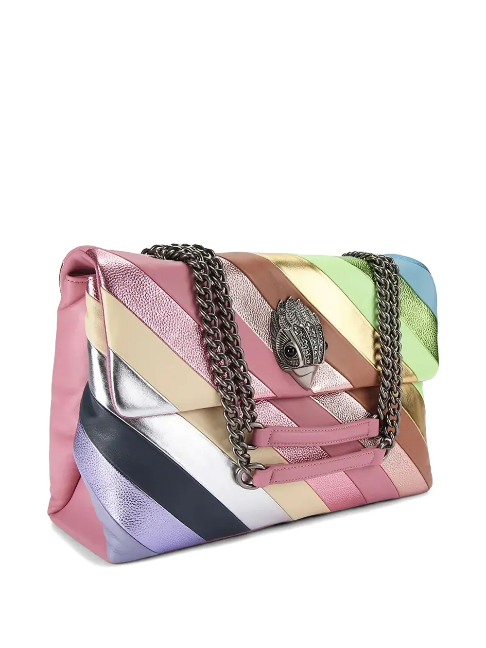 Stripes-Embellished Shoulder Bag