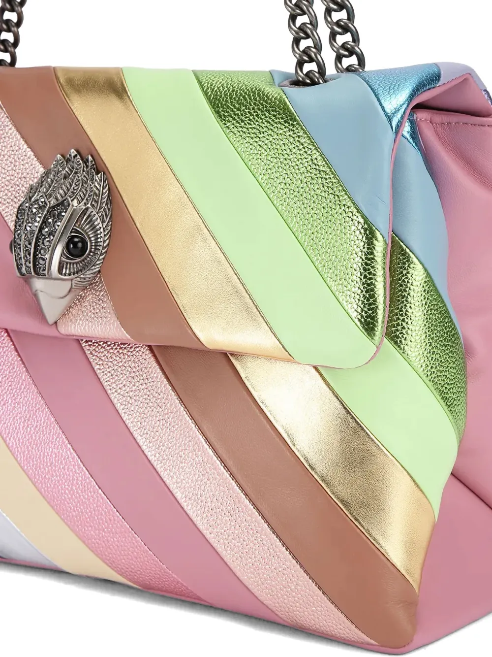 Stripes-Embellished Shoulder Bag