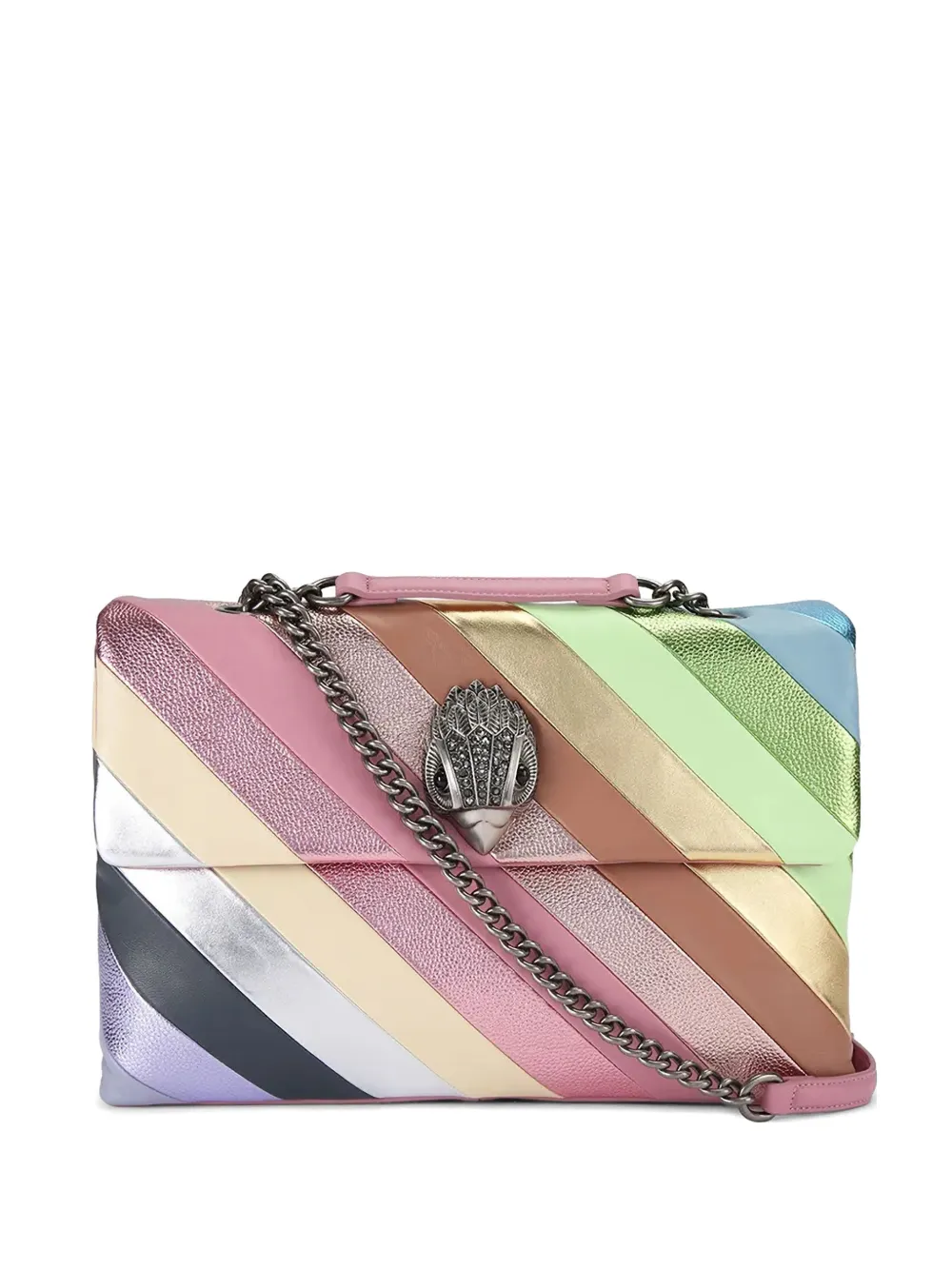 Kurt Geiger London stripes-embellished shoulder bag - Rosa