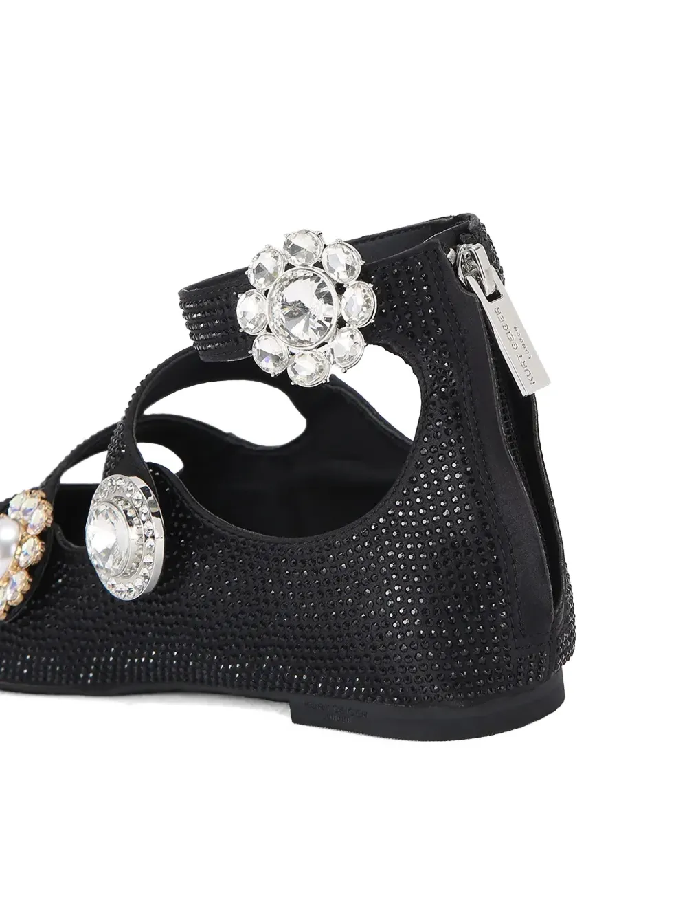 Kurt Geiger London Ornate Gladiator verfraaide ballerina's Zwart