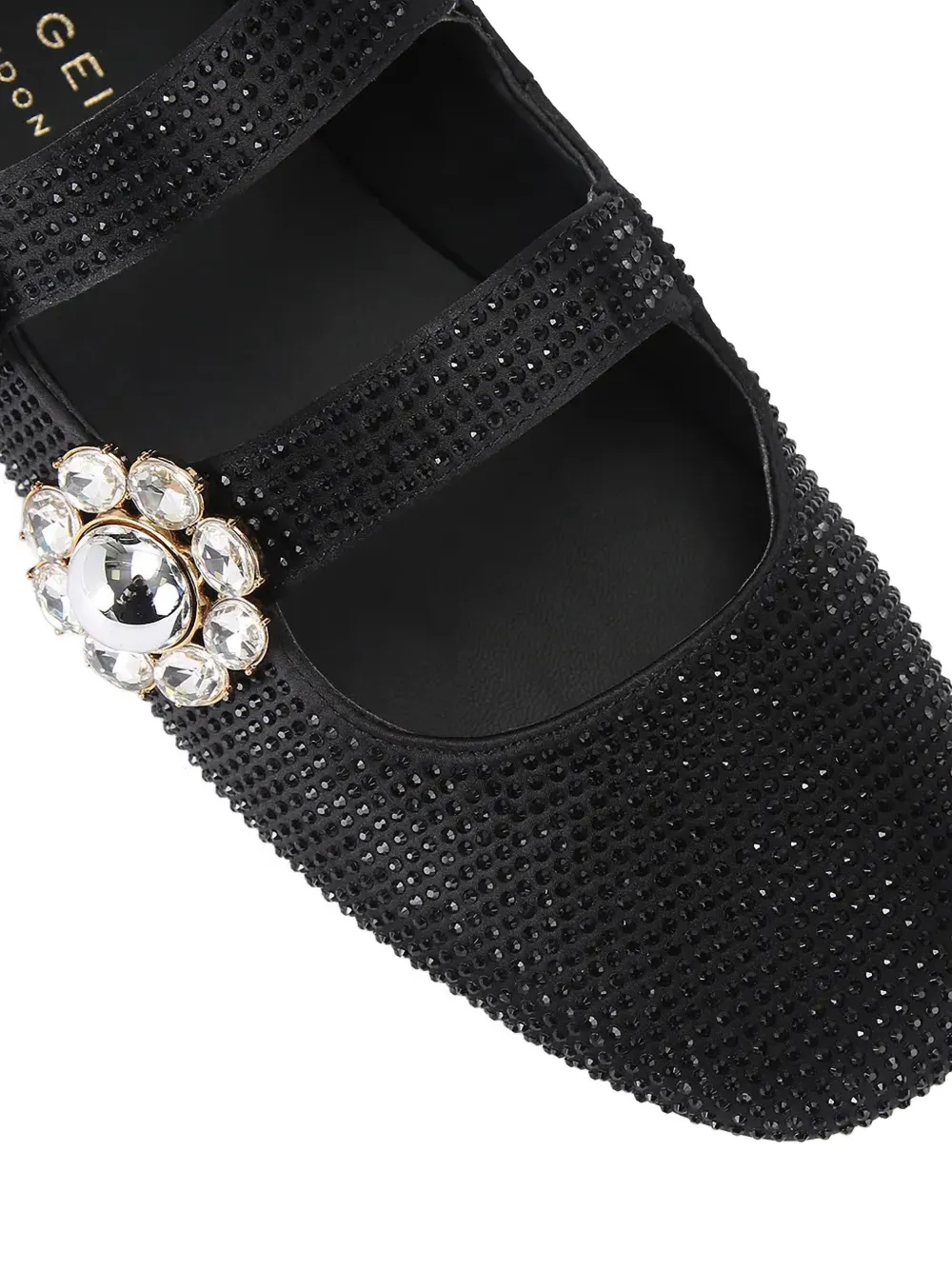 Kurt Geiger London Ornate Gladiator verfraaide ballerina's Zwart