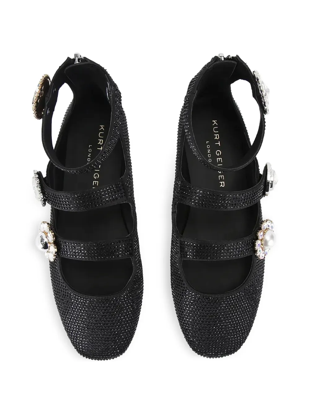  Kurt Geiger London Ornate Gladiator Embellished Ballet Flats - Black 