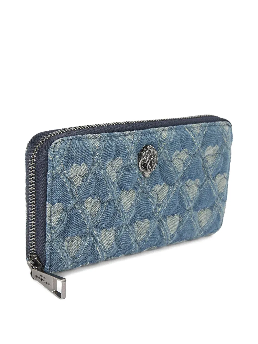  Kurt Geiger London Heart-quilted Zip-fastening Wallet - Blue 