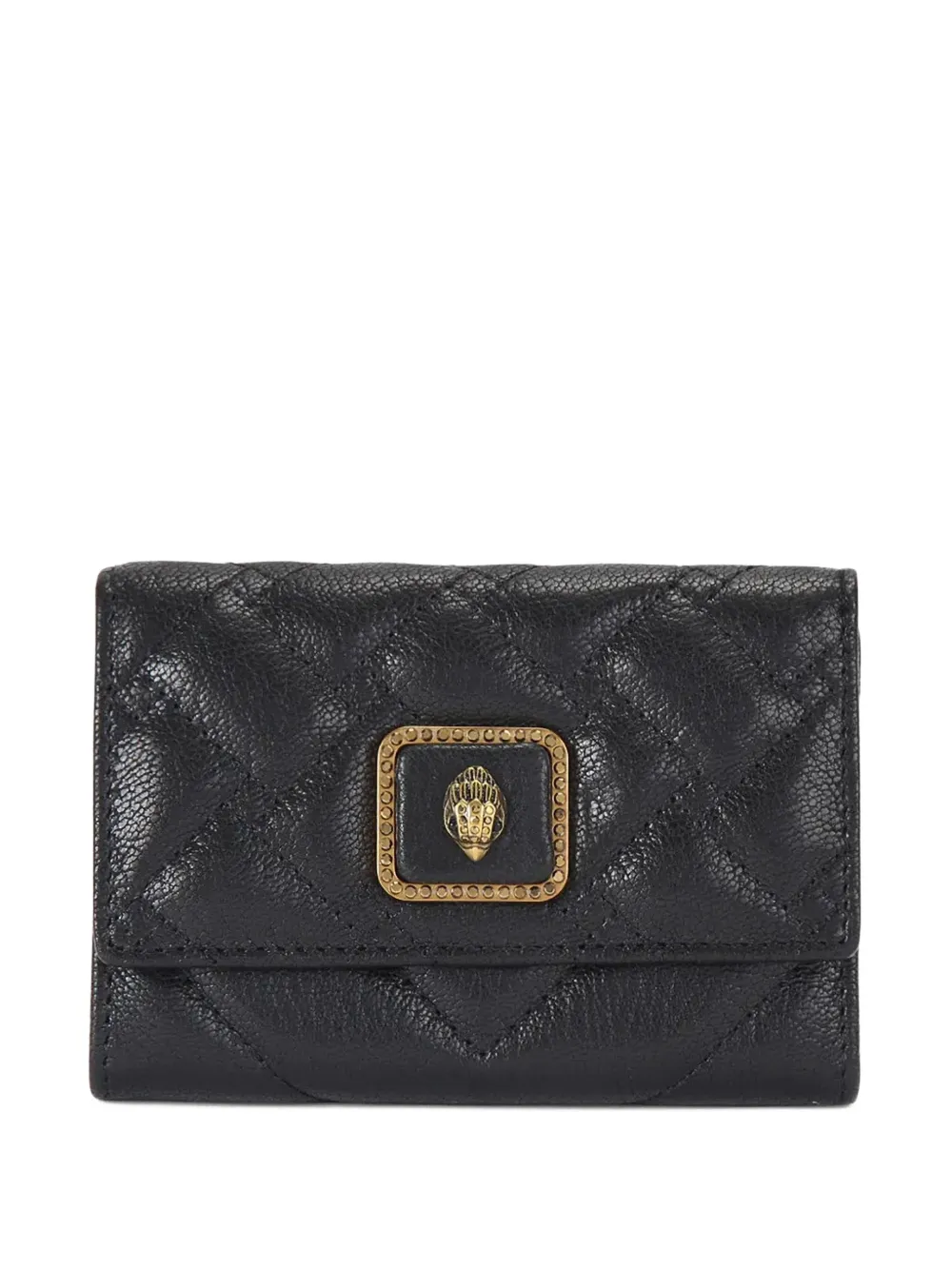 Kurt Geiger London quilted eagle plaque card holder - Nero