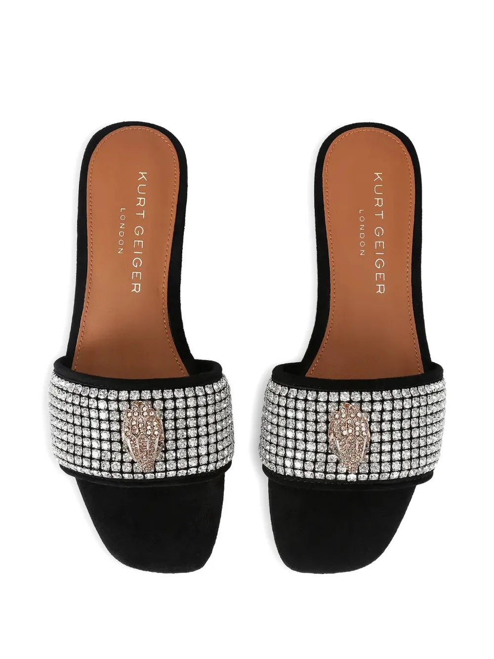 Kurt Geiger London Kensington verfraaide slippers Zwart