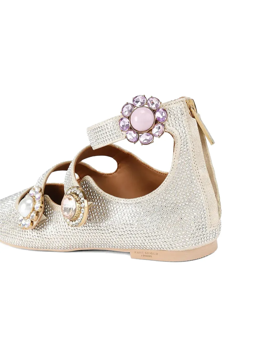 Kurt Geiger London Verfraaide ballerina's met bandje Zilver