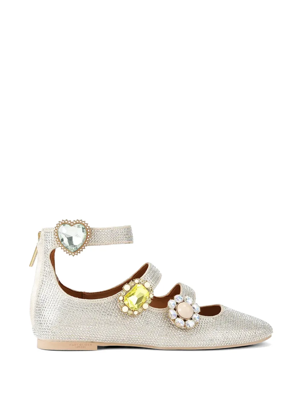 Kurt Geiger London embellished strap ballet flats - Argento