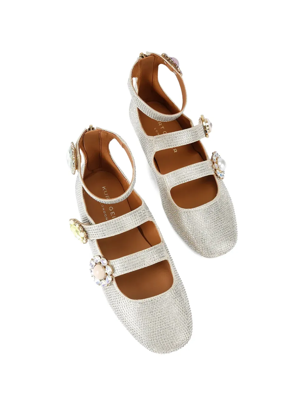 Kurt Geiger London Verfraaide ballerina's met bandje Zilver