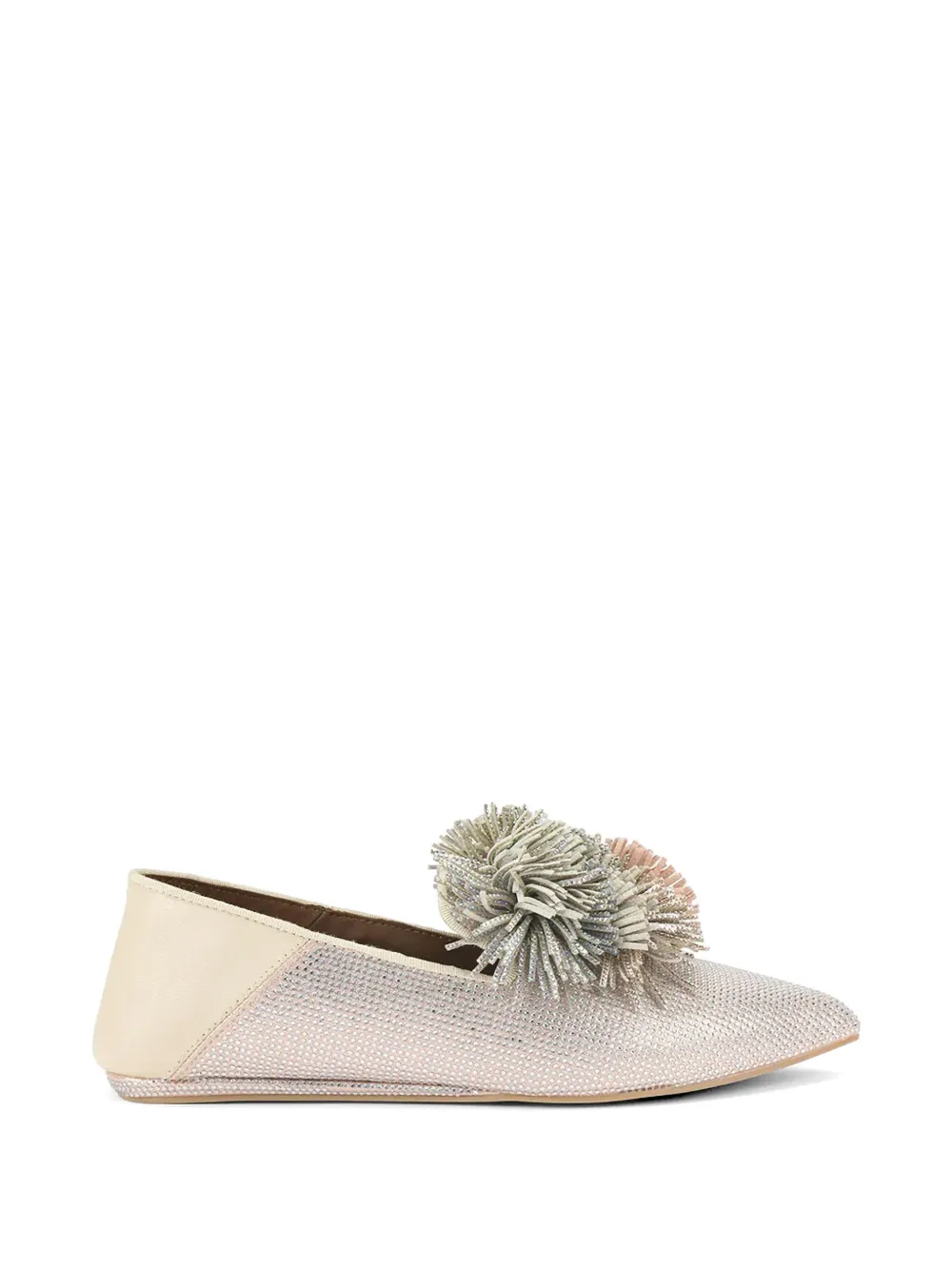 Kurt Geiger Pom-pom Pointed Loafers In Neutral