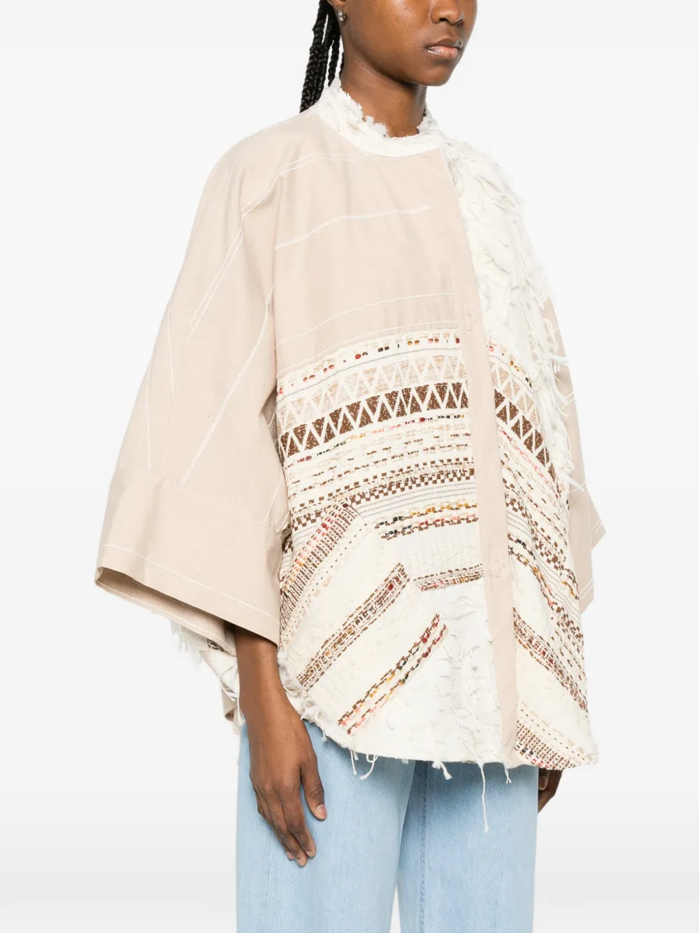  Bye Geometric-pattern Jacket - Neutrals 