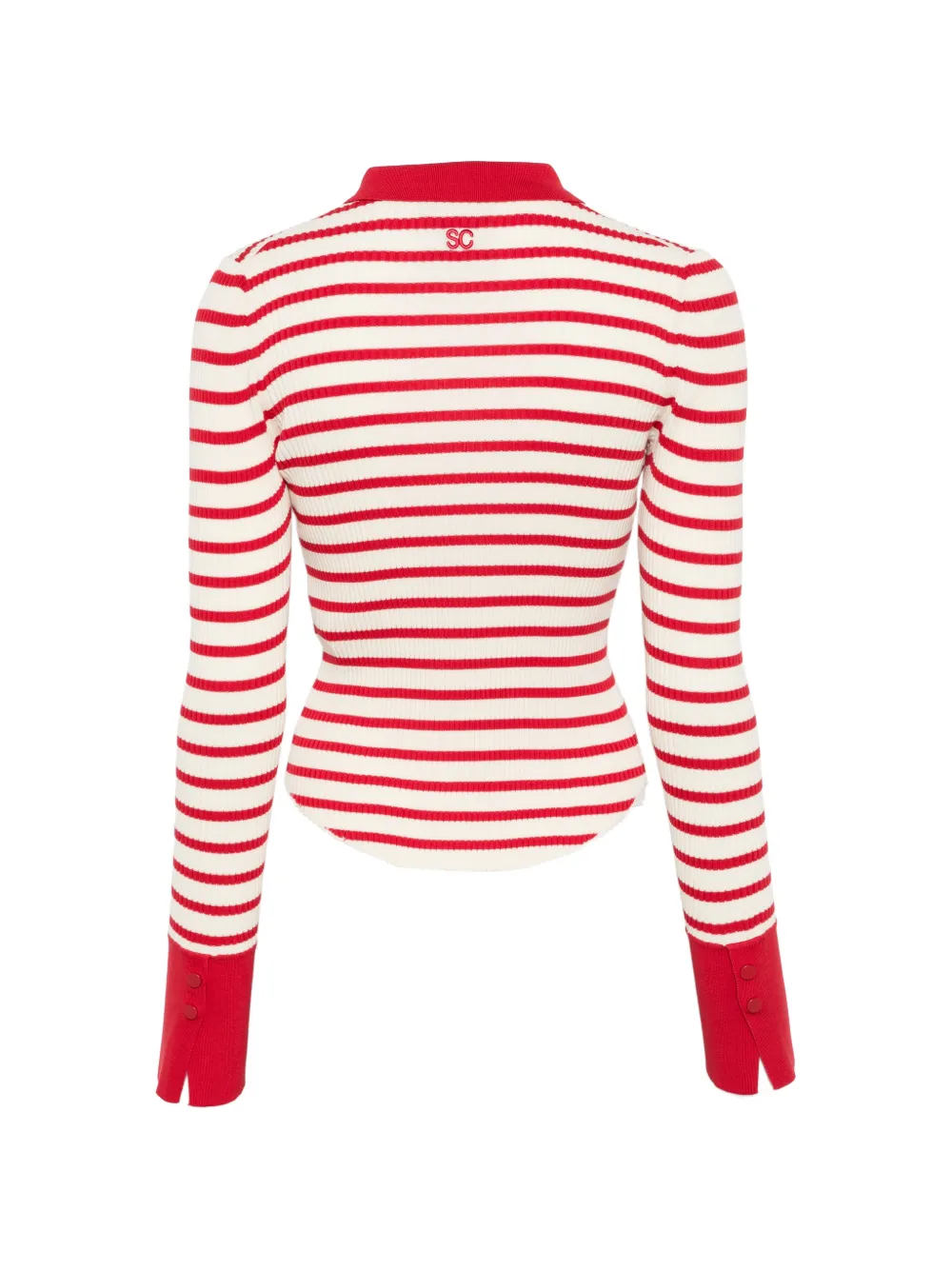  Semicouture Striped Buttoned Polo Shirt - Neutrals 