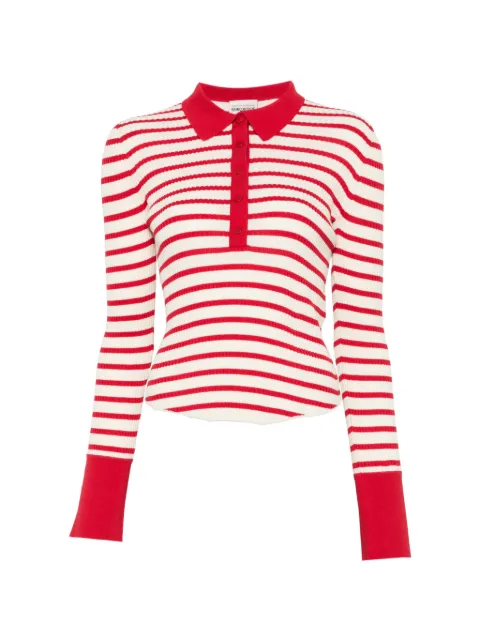 Semicouture playera tipo polo con rayas estampadas