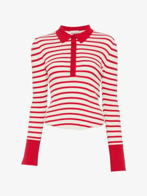 Semicouture playera tipo polo con rayas estampadas