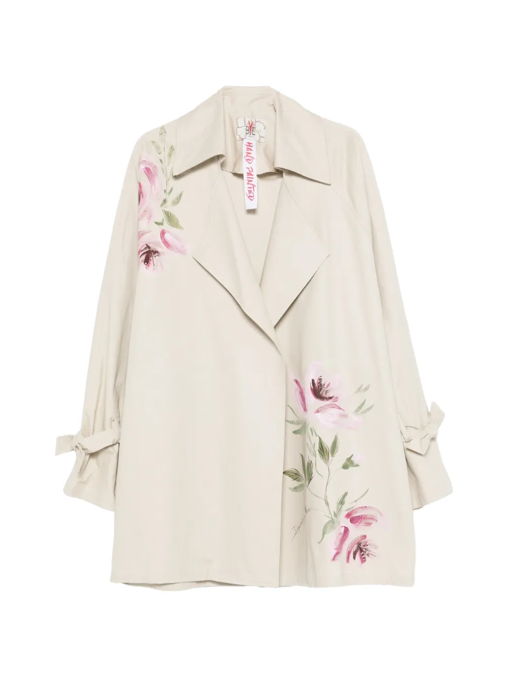 Bye floral-print tie-cuff coat - Toni neutri