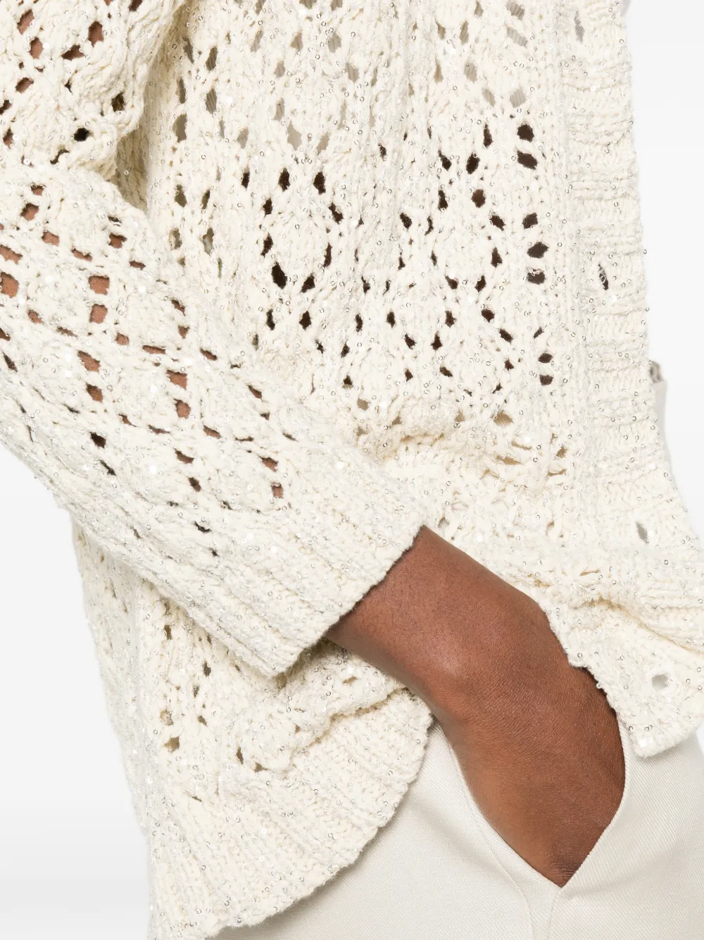 Fabiana Filippi Vest met opgestikte zak Beige