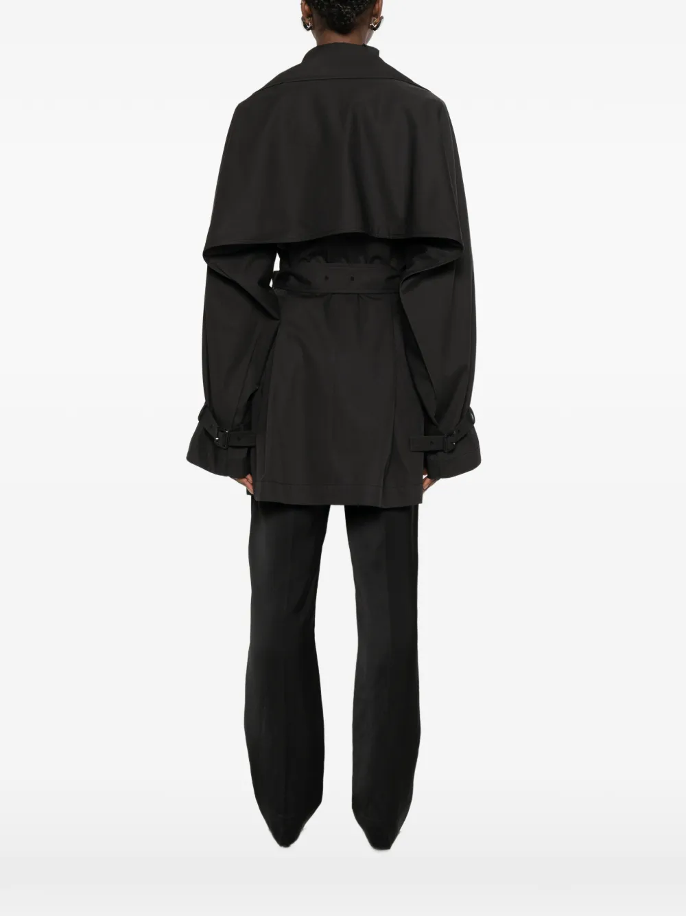 TOTEME Katoenen trenchcoat met verwassen effect Zwart