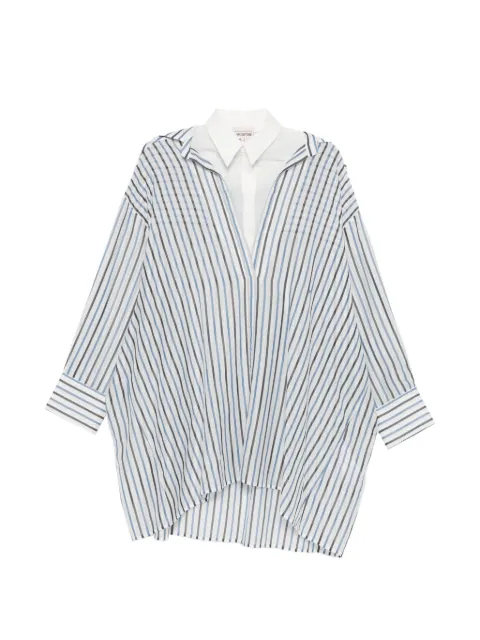 Semicouture camisa a rayas con cuello en V