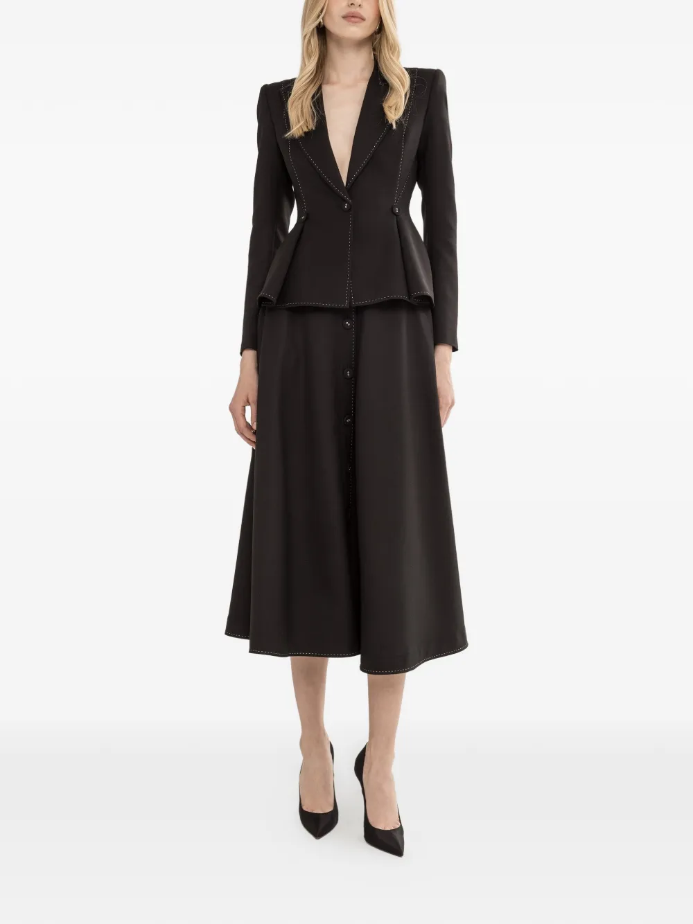 NISSA Midi-rok met knoopdetail Zwart