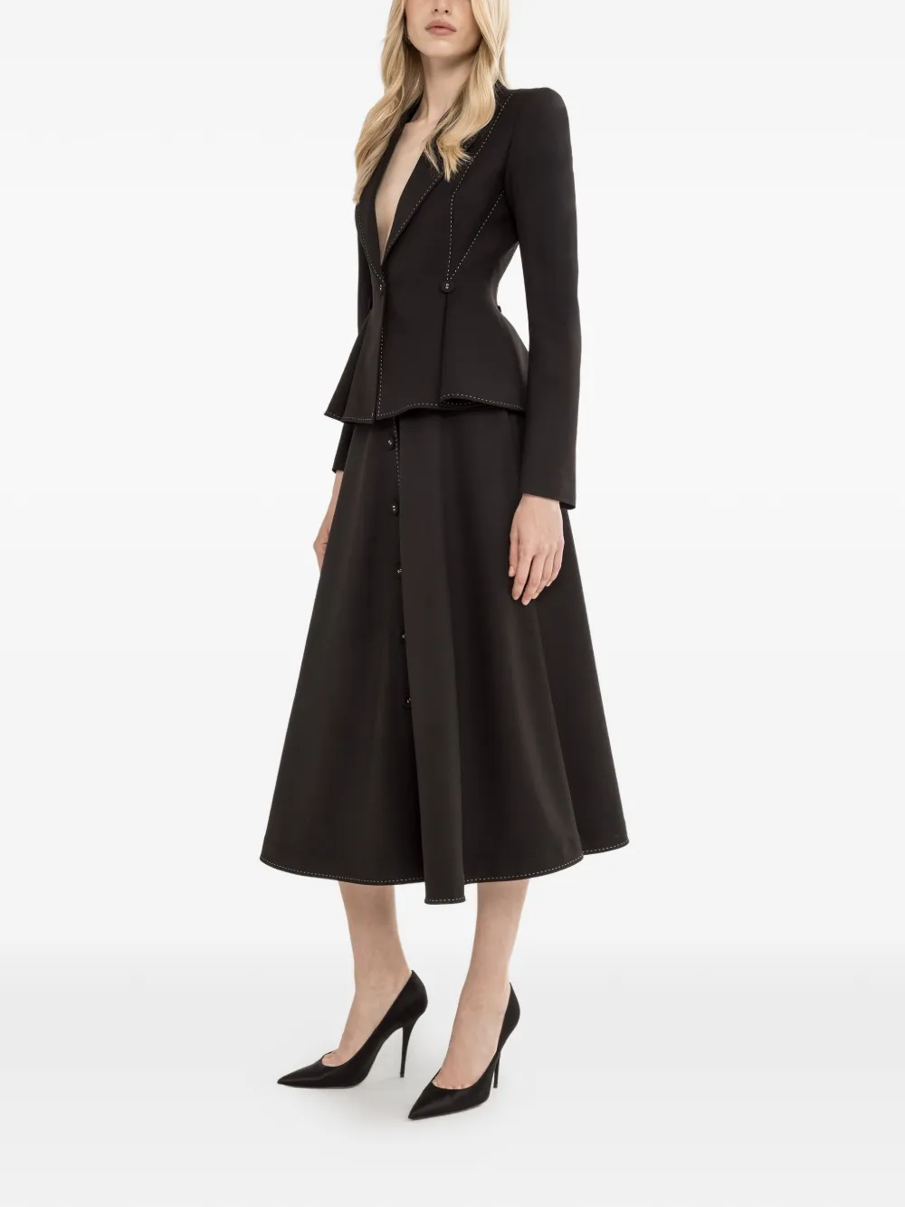 NISSA Midi-rok met knoopdetail Zwart