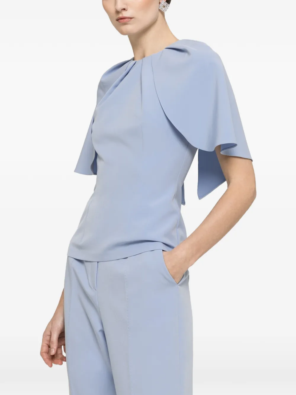 NISSA cape-design top - Blu