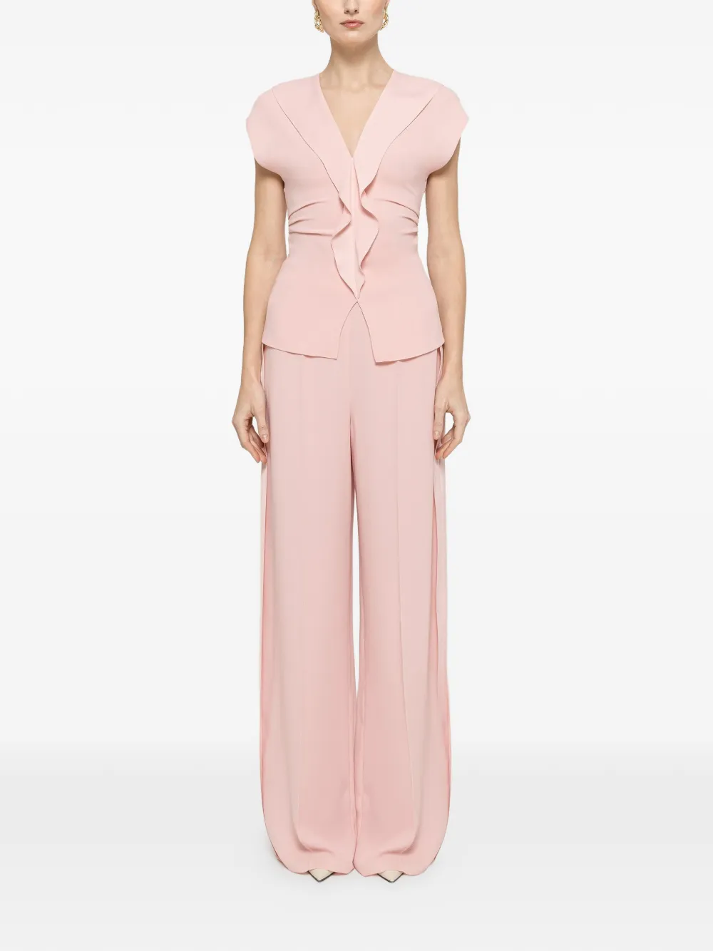 NISSA high-rise wide-leg trousers - Rosa