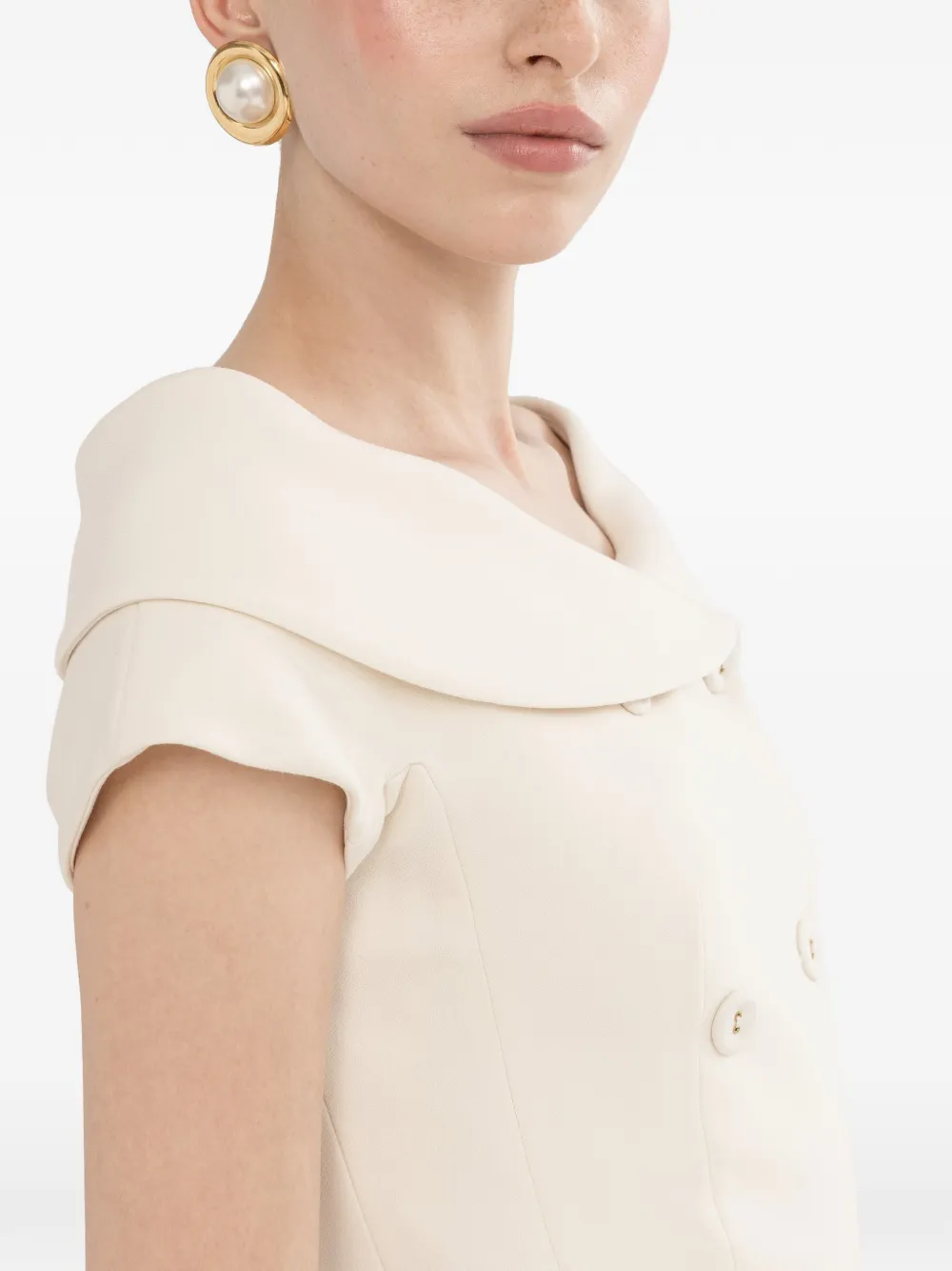 Off-Shoulder Fitted Blazer