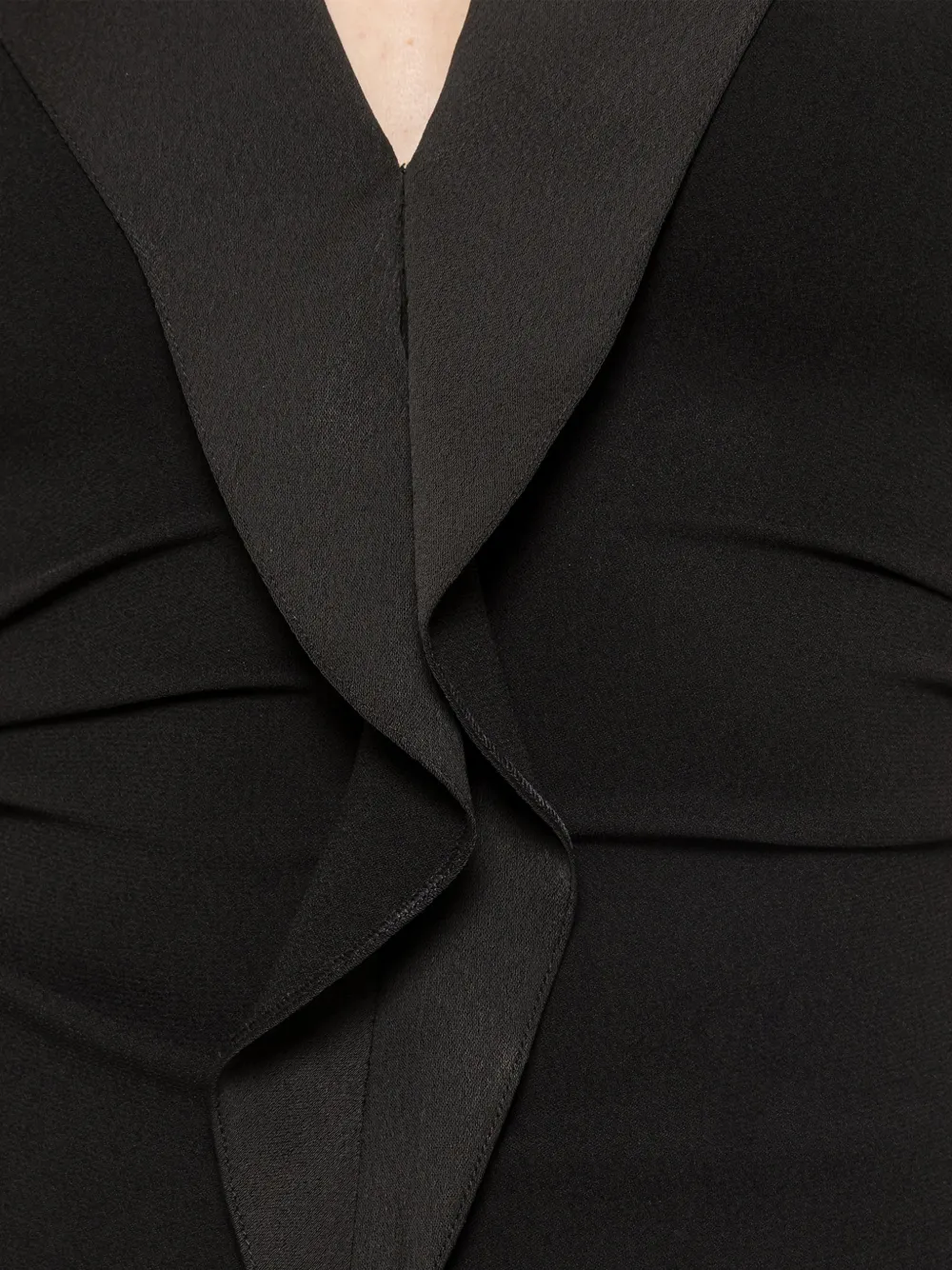 NISSA Crêpe top met ruches Zwart